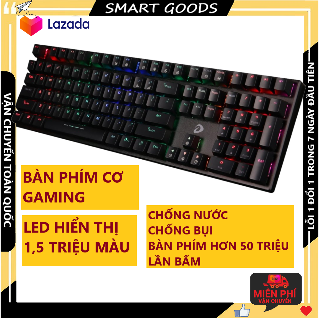 Bàn Phím Cơ Gamming DAREU EK810 Độ nhạy tốt, bàn phím hiển thị cực đẹp - led hiển thị 1,2 triệu màu - công nghẹ chống nước