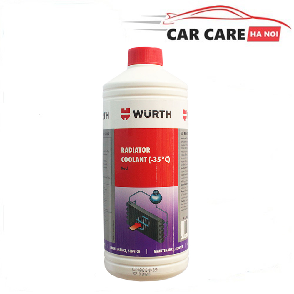 Nước làm mát động cơ chống đông Wurth Radiator Coolant 1L (đỏ)