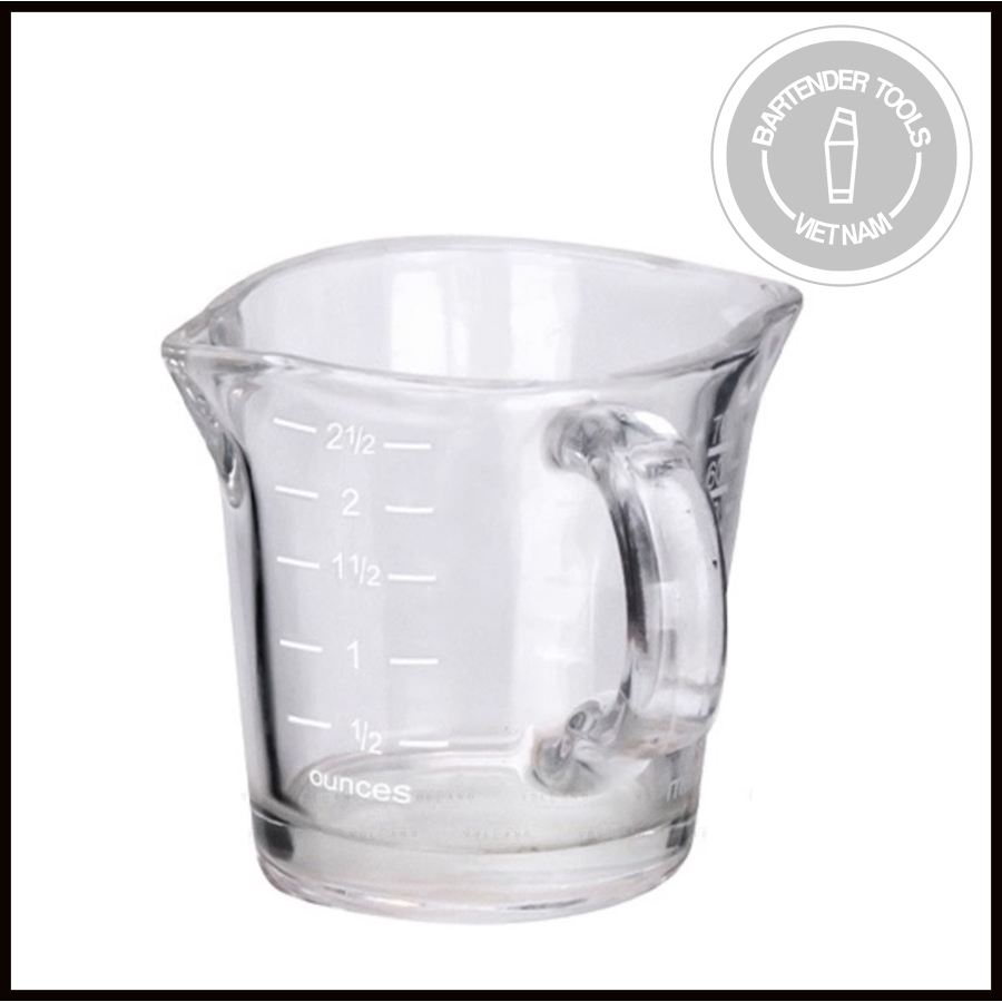 Cốc đong cà phê thủy tinh miệng đôi 70ml