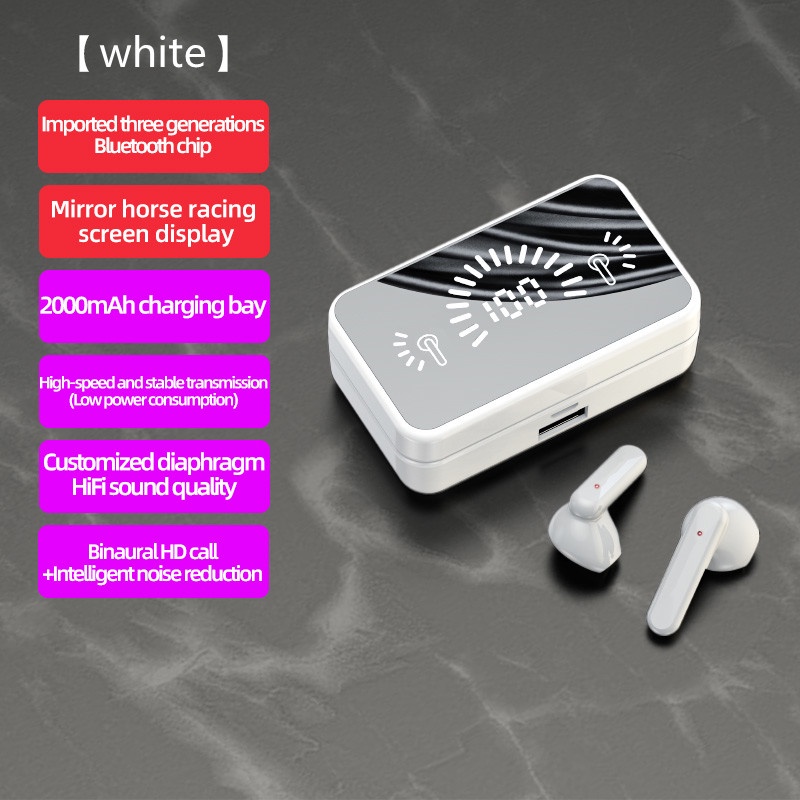 Tai nghe nhét tai VITOG mini S20 Bluetooth 5.2 không dây thể thao phối mặt gương với 3D Touch LED chống thấm nước