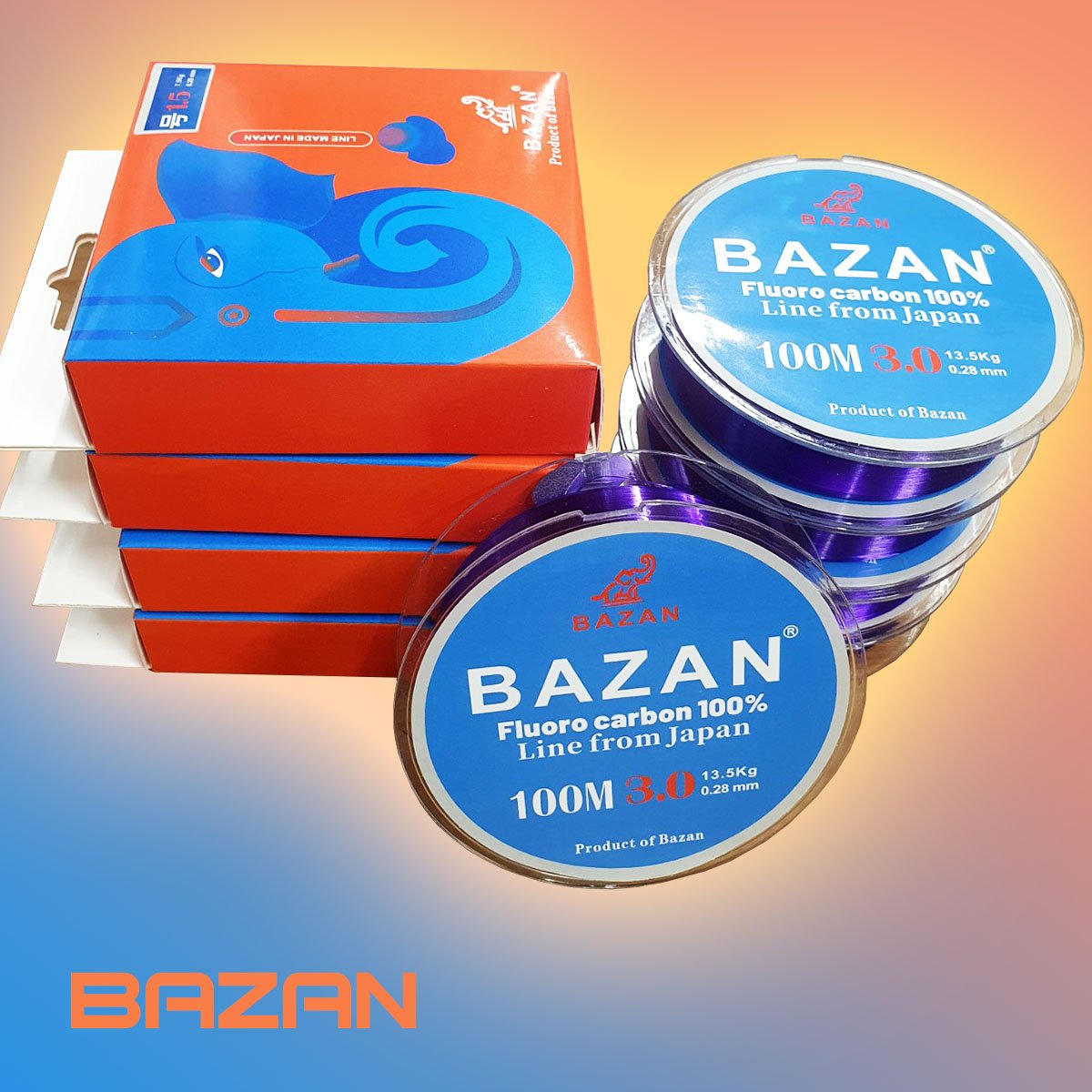 Cước bazan FluoroCarbon 100m tải cá tốt - Cước câu cá Bazan .dây câu siêu bền, dây cước làm trục, làm thẻo