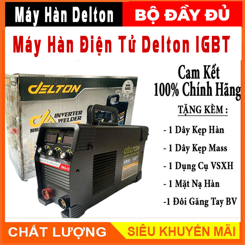 Máy hàn điện tử Delton-600A , Hàn được vật liệu mỏng,hồ quang ổn định,máy hàn gia đình giá rẻ | Mặt nạ hàn + Búa gõ rỉ sét + Dây kẹp mát + Bao tay...