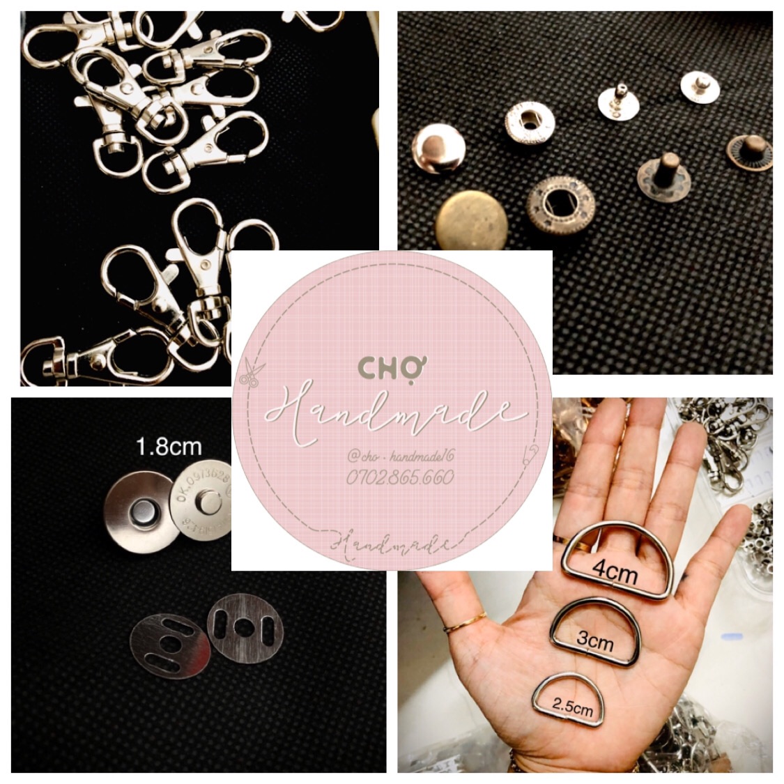 Phụ kiện làm túi ví handmade, nguyên liệu làm túi handmade