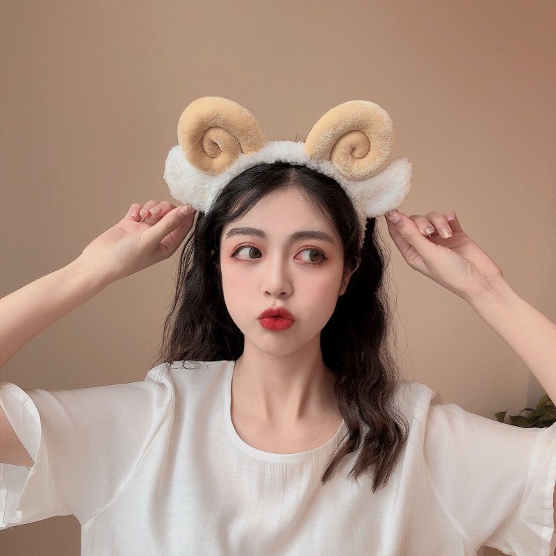 Băng đô cài tóc lông cừu tai cừu nhiều màu cực dễ thương