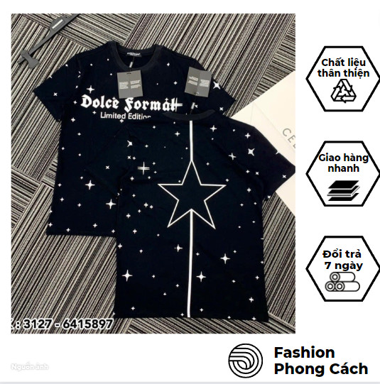 Áo thun nam nữ siêu đẹp logo sao d.o.l chất cotton fom thụng ln