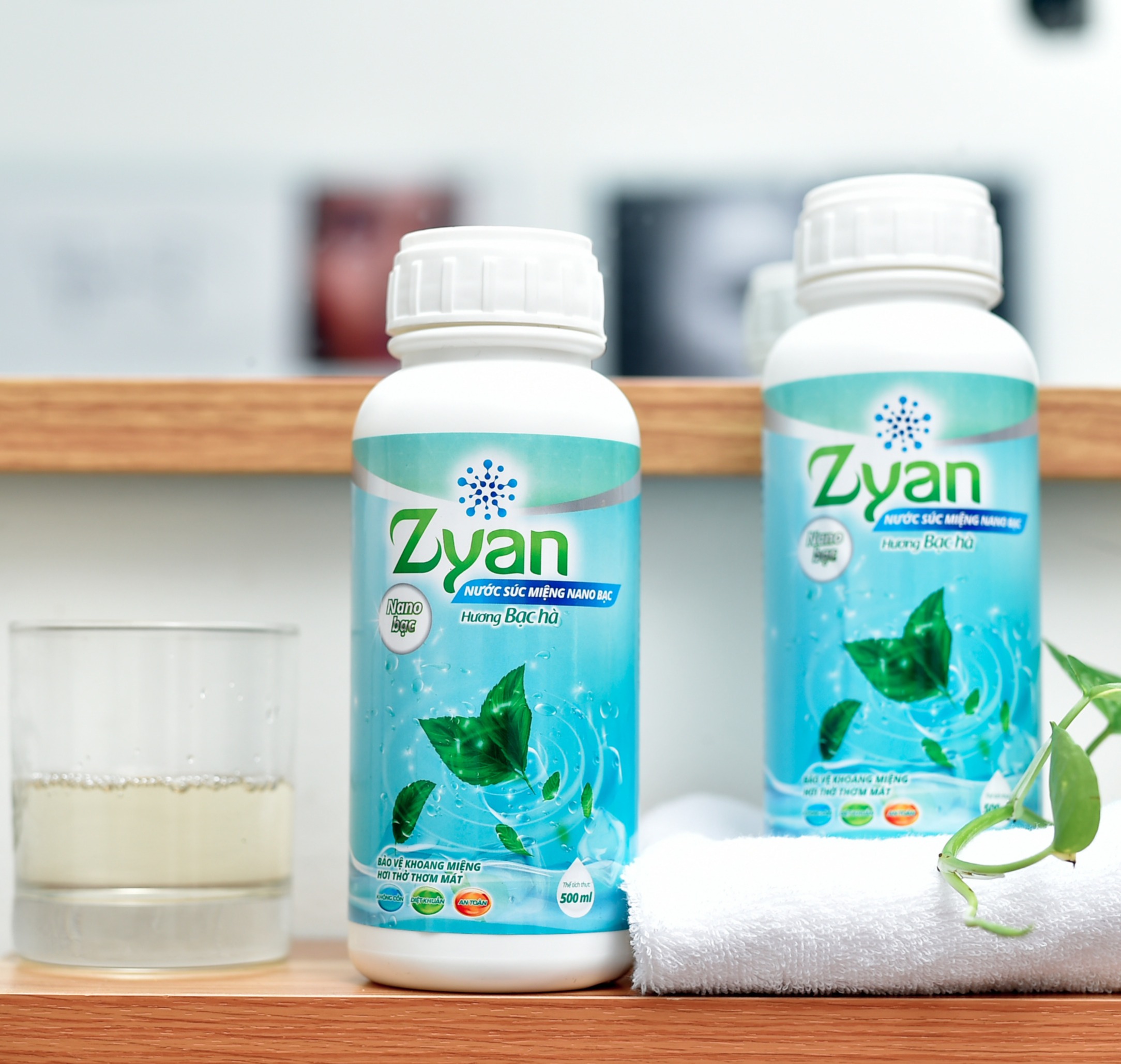 Nước súc miệng diệt khuẩn nano bạc zyan 500ml - hương bạc hà