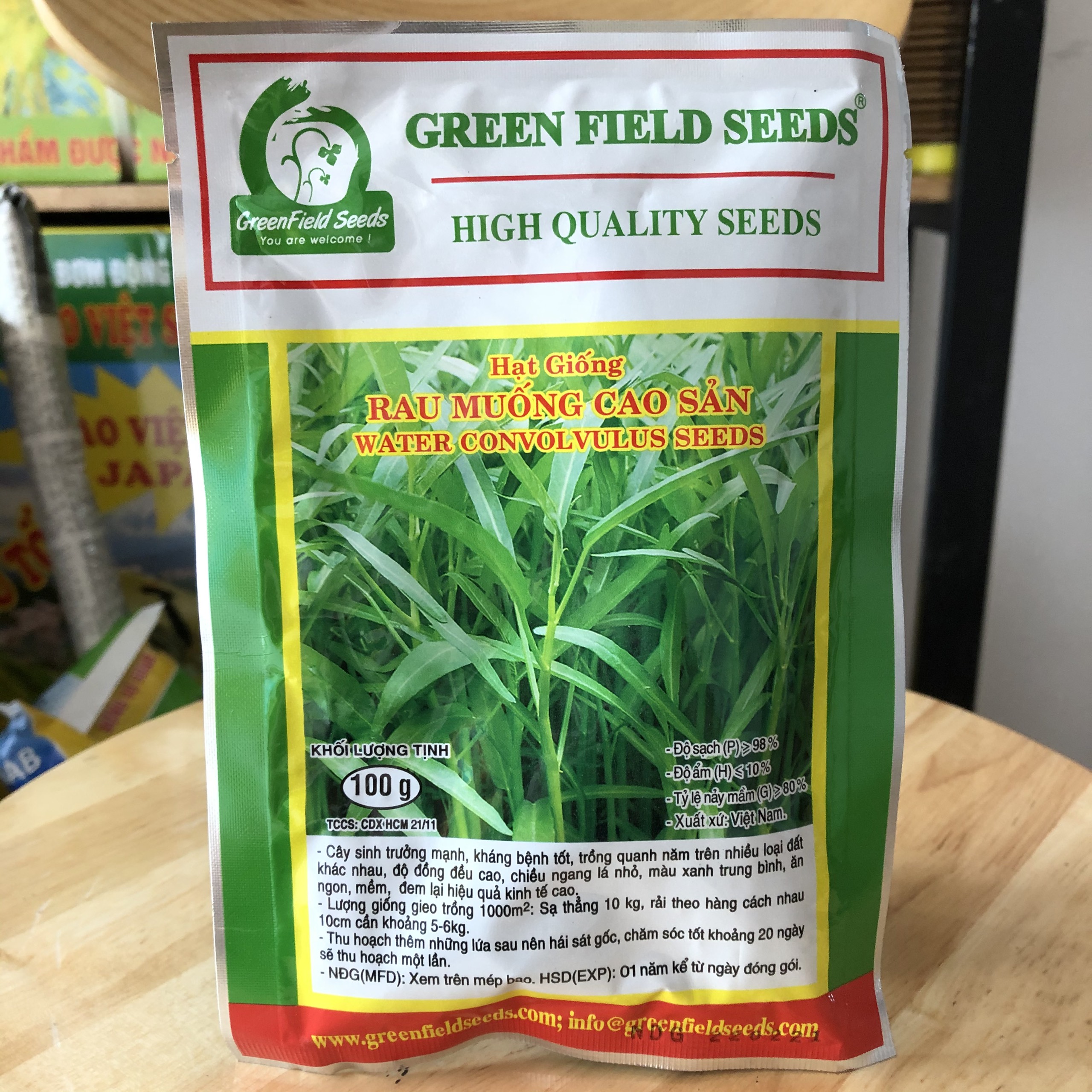 Hạt giống rau muống Phú Nông 100g, dạng lá tre, độ đồng đều cao, vị ngon ngọt, thu hoạch sau 25 đến 30 ngày gieo hạt - PHÂN BÓN AN VIỆT