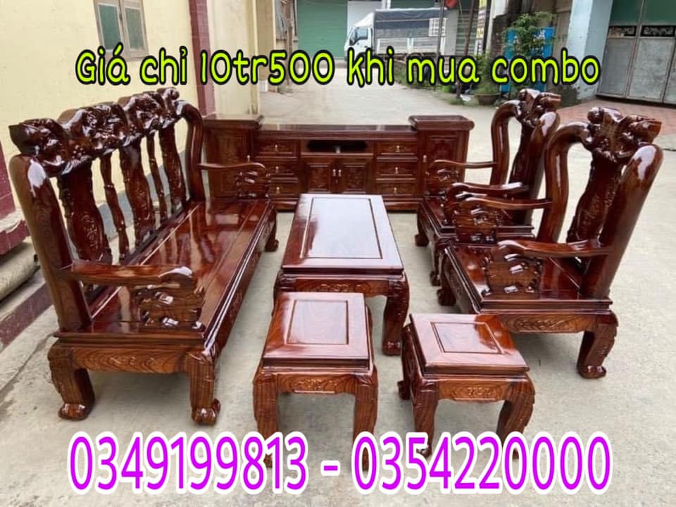 Combo bàn ghế gỗ tràm và kệ tivi gỗ xoan giá chỉ 10tr500