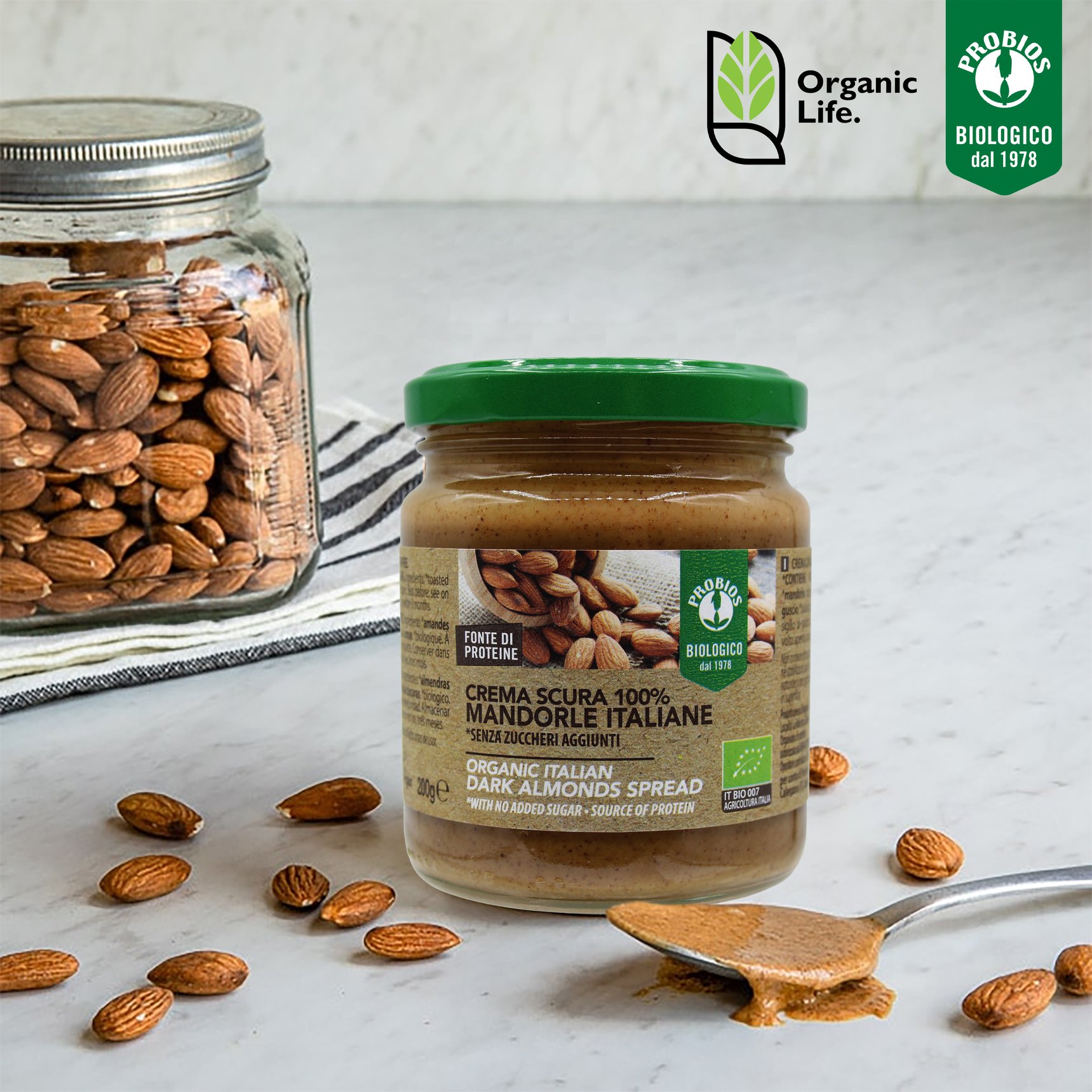 Bơ hạnh nhân hữu cơ 200g organic dark almonds spread