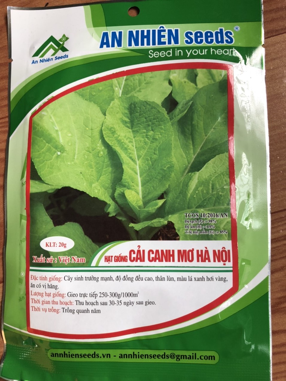 Hạt giống Cải canh mơ Hà Nội trồng quanh năm gói 20g