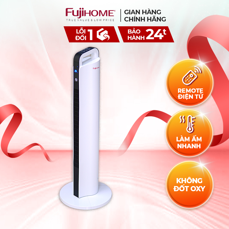 Quạt sưởi gốm Ceramic để sàn FUJIHOME FH2000 Máy sưởi ấm đứng không khô da - Bảo hành điện tử toàn quốc 24 tháng