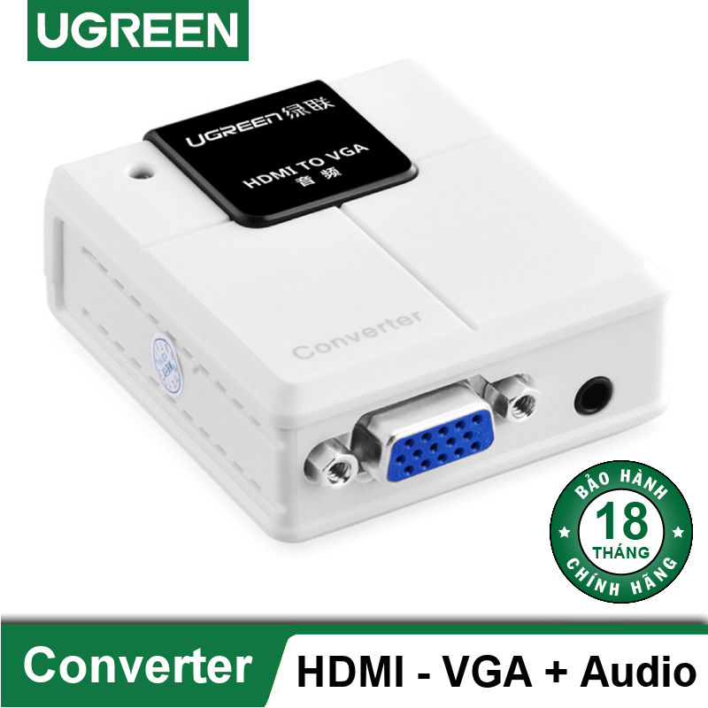 Bộ chuyển đổi tín hiệu HDMI sang VGA hỗ trợ cổng âm thanh Audio UGREEN 40209 Bộ chuyển đổi tín hiệu HDMI sang VGA hỗ trợ cổng âm thanh Audio UGREEN 40209