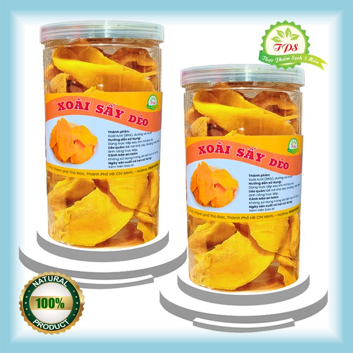 [HCM] Combo 2 Hũ Xoài Sấy Dẻo Thơm Ngon Bổ Dưỡng Thương Hiệu TPS -  Mỗi hũ 300g - Thực Phẩm Vàng Dành Cho Sức Khỏe