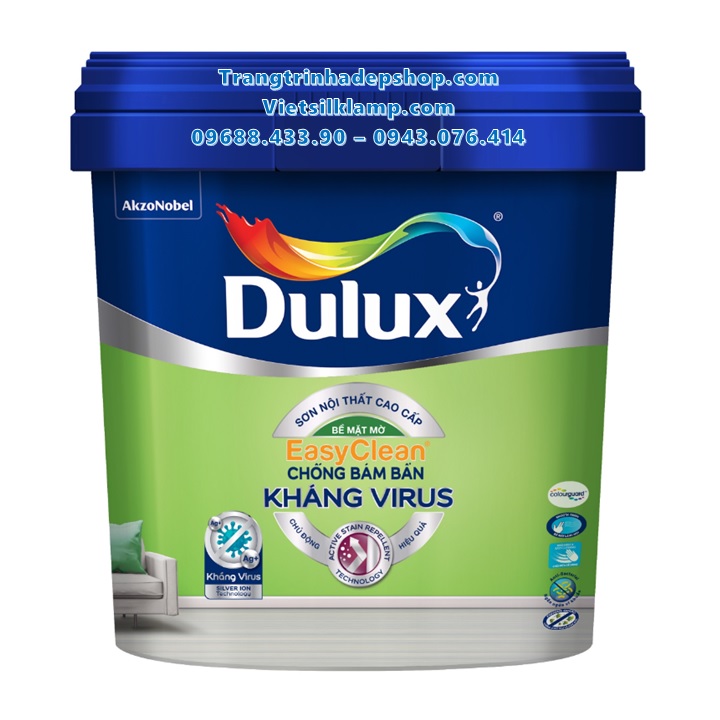 Sơn màu nội thất - Sơn nước cao cấp DULUX EASYCLEAN CHỐNG BÁM BẨN KHÁNG VIRUS Bề mặt mờ - E016M (1L) - Thương hiệu Dulux Giá 337,000 Đồng*Miễn phí vận chuyển