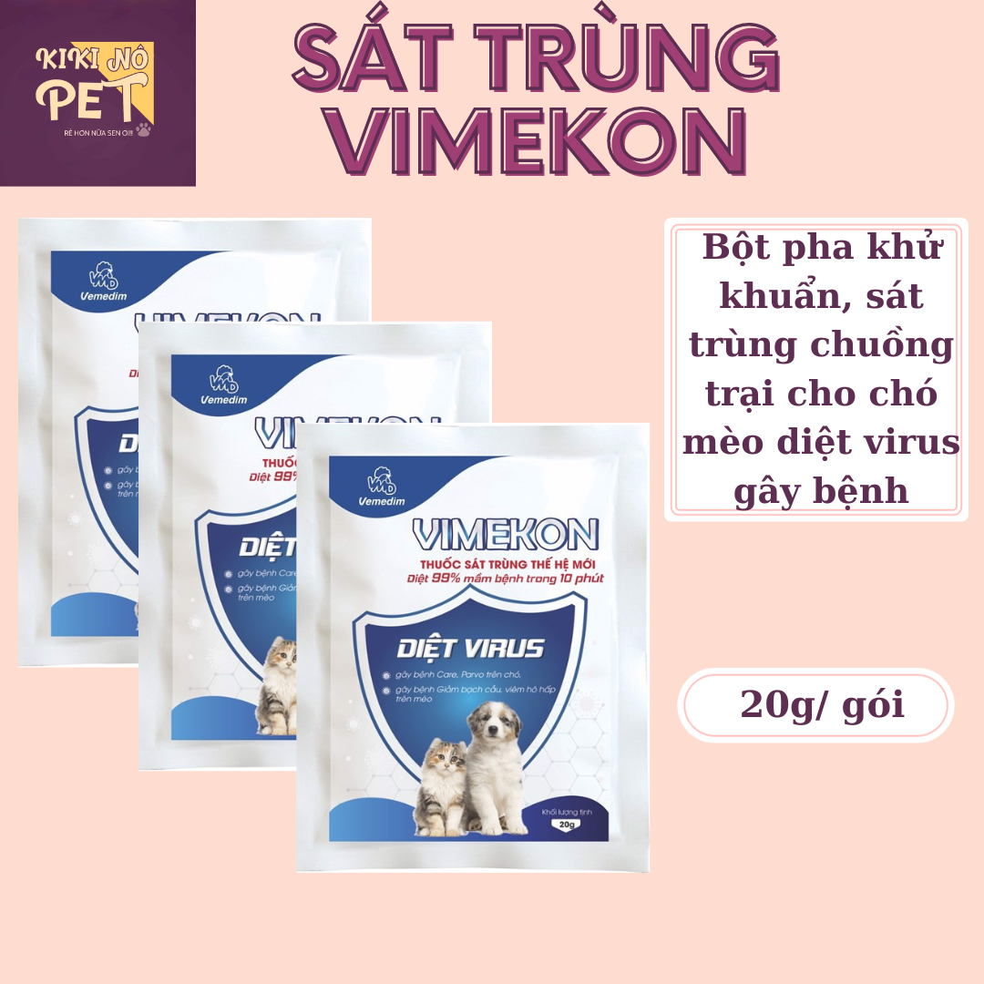 Sát trùng chuồng trại vimekon gói 20g bột pha khử khuẩn chuồng trại diệt virus gây bệnh - kikino