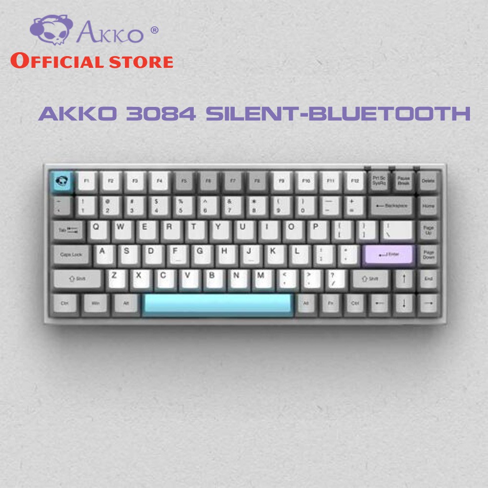 Bàn phím cơ akko 3084 silent – bluetooth 5.0 – led trắng
