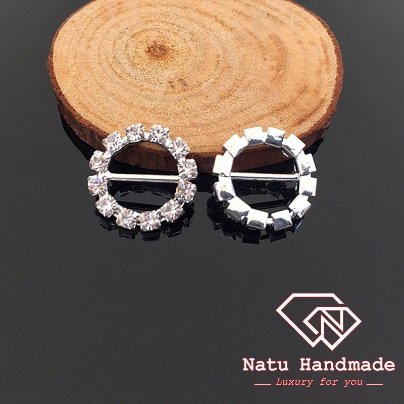 Nguyên liệu handmade - nguyên liệu hoa cài áo - hoa cài tóc - Center đá mạ kim - Khoen rỗng loại đẹp