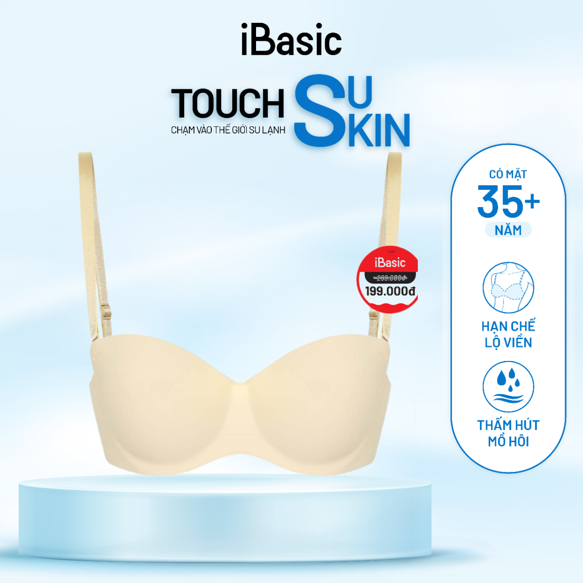  Áo ngực nữ su iBasic có gọng không đường may mút vừa cup ngang phom đúc BRAW098 