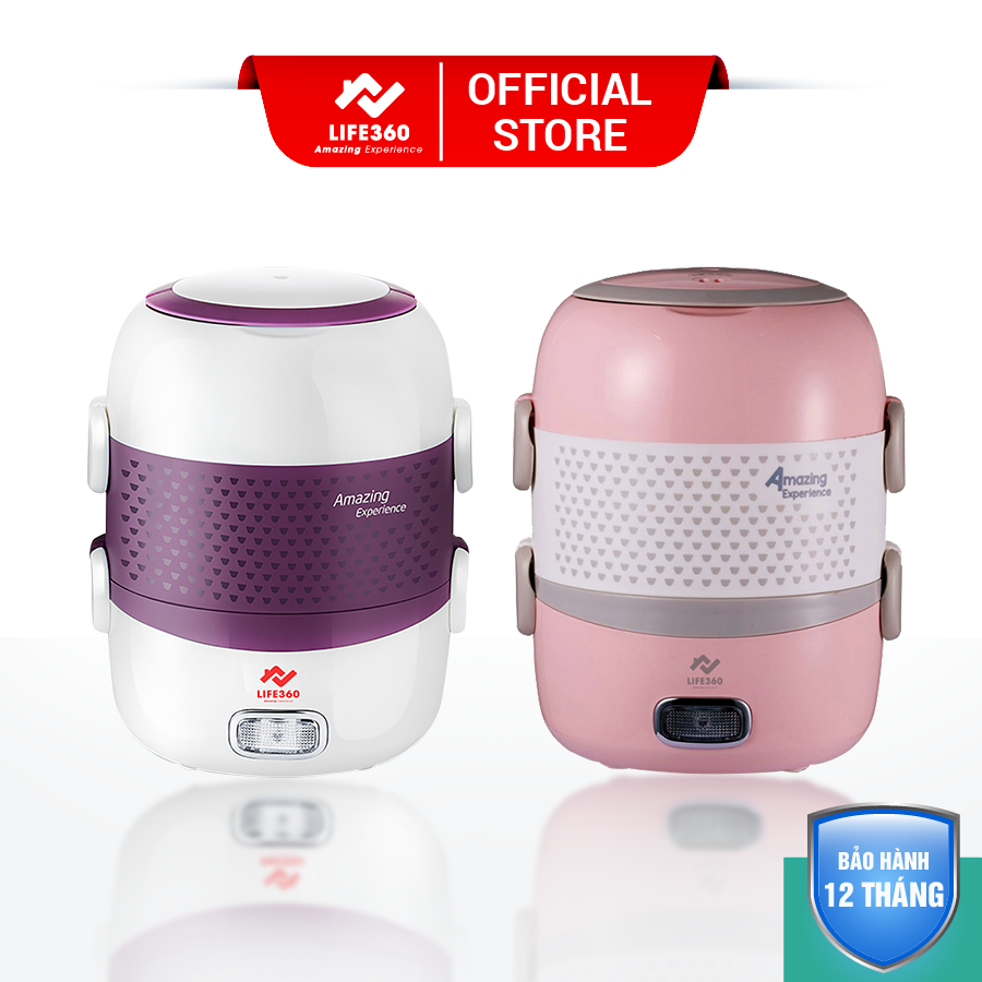 Hộp Cơm Cắm Điện, Hộp Cơm Hâm Nóng 2 Tầng Life360 EL-ALS263, Nấu Chín và Hâm Nóng Thức Ăn, Hộp Hâm Nóng Cơm Văn Phòng, Bảo Hành 1 Năm-Hàng Chính Hãng