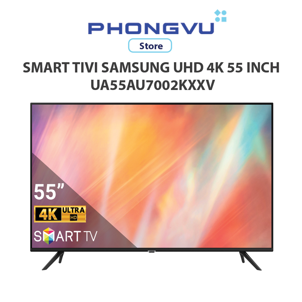 Smart Tivi Samsung UHD 4K 55 inch UA55AU7002KXXV - Bảo hành 24 tháng - Miễn phí vận chuyển HCM - PHONG VŨ Digital Store