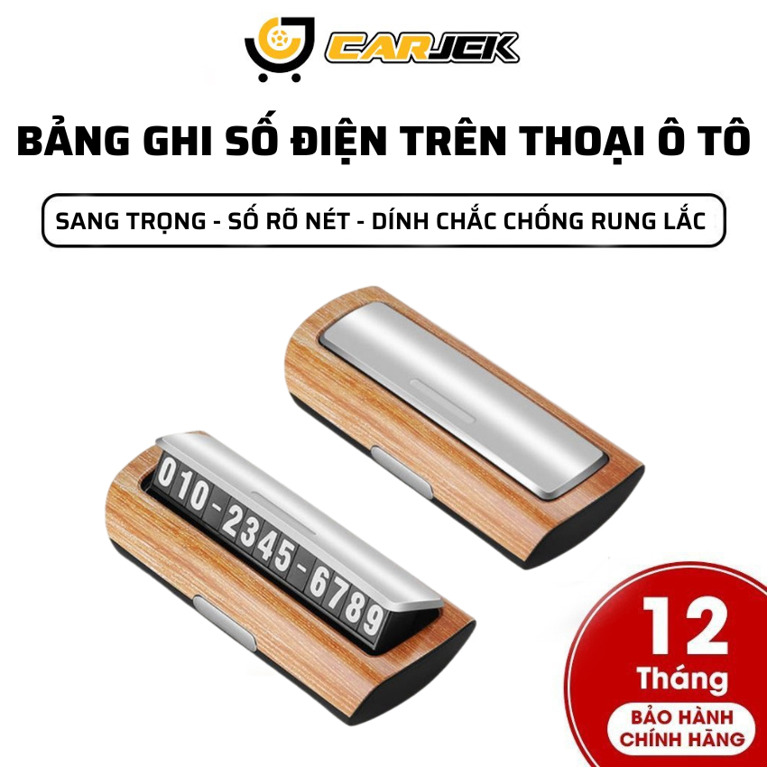 Bảng ghi số điện thoại để trên ô tô YUMCHO vân gỗ sang trọng vừa để số điện thoại vừa trang trí bảng số điện thoại để trên taplo xe ô tô