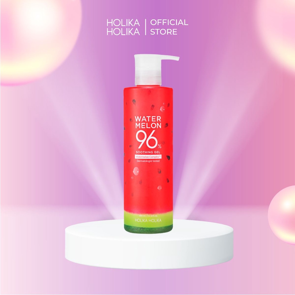 Gel Dưỡng Da đa Năng Chiết Xuất Dưa Hấu Hàn Quốc Holika Holika Watermelon 96% Làm Dịu Da Cấp ẩm Chống Cháy Nắng 390ml
