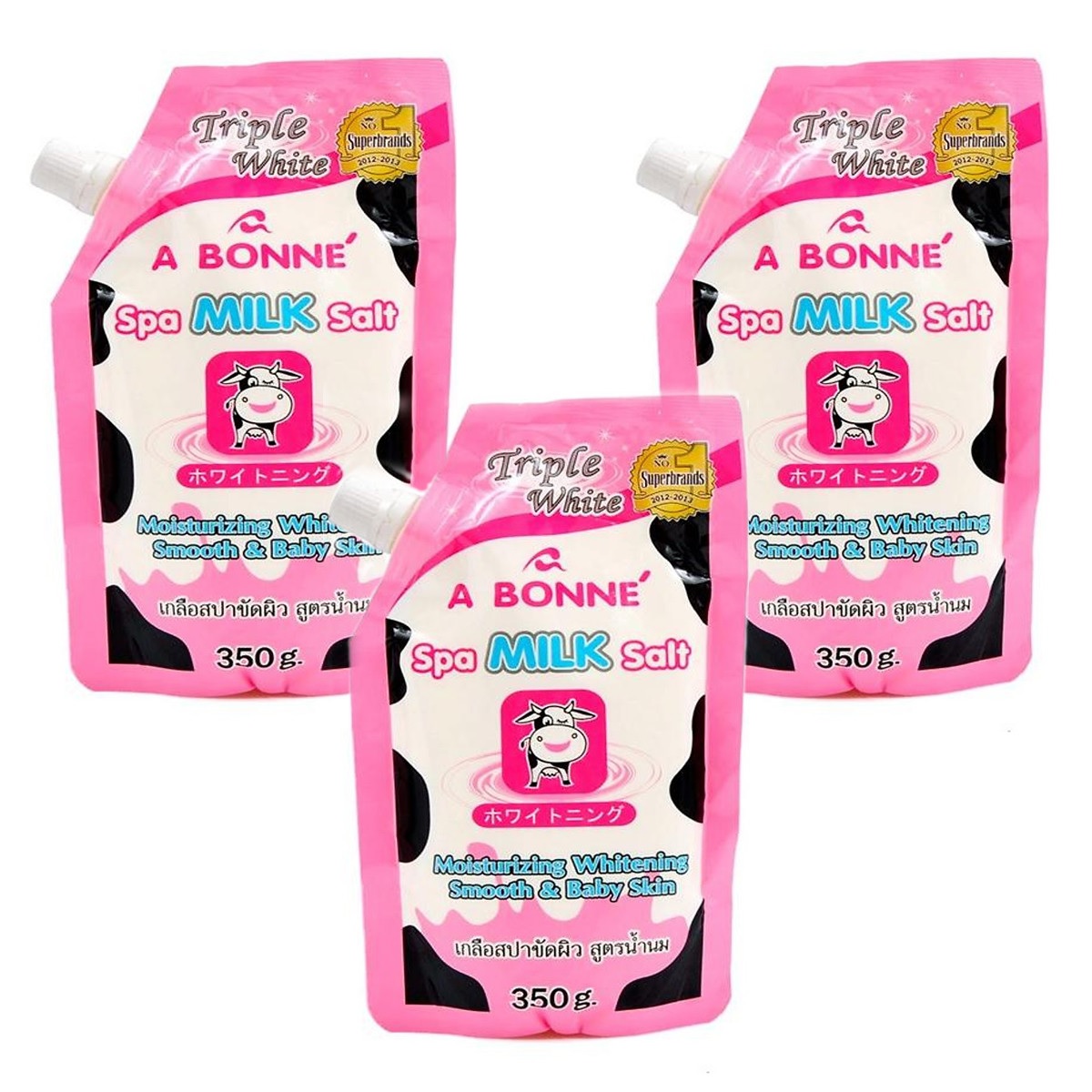Bộ 3 muối tắm sữa bò tẩy tế bào chết a bonne spa milk salt thái lan 350gr