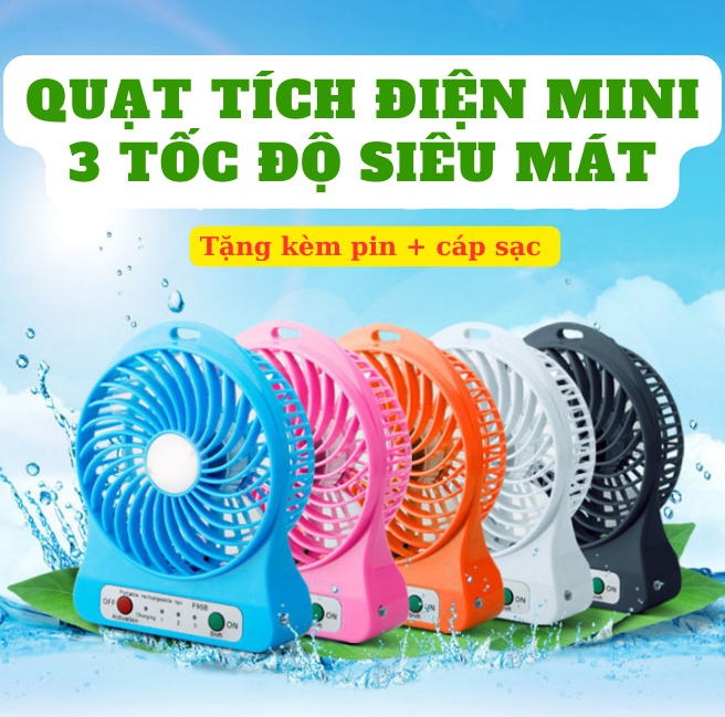 Quạt mini để bàn 3 tốc độ - quạt 3 tốc độ thiết kế nhỏ gọn, dễ dàng mang theo bất cứ đâu - quạt cầm tay giá tốt siêu mát - quạt 3 tốc độ để bafnt hông minh