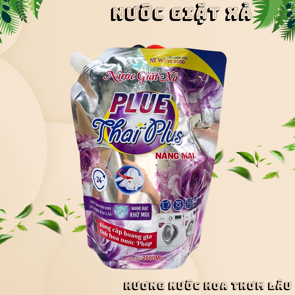 [ Trợ Giá ] Nước Giặt Xả Thái Plus Túi 2kg Đánh Bật Mọi Vết Bẩn, Lưu Hương Bền Lâu, An Toàn Khi Sử Dụng.!!