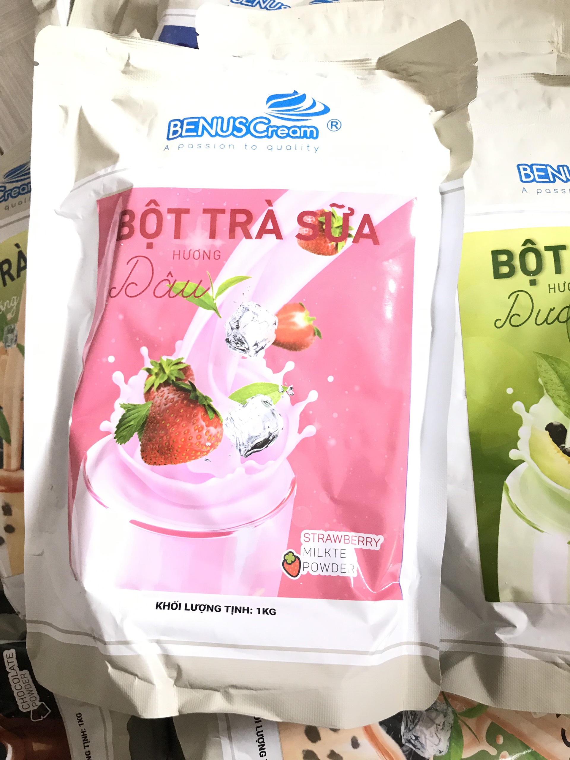 Bột Làm Trà Sữa Dâu