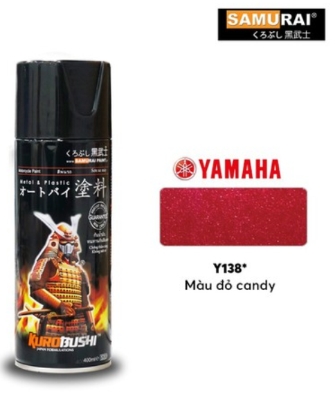 Sơn samurai kurobushi yamaha màu đỏ rực/candy