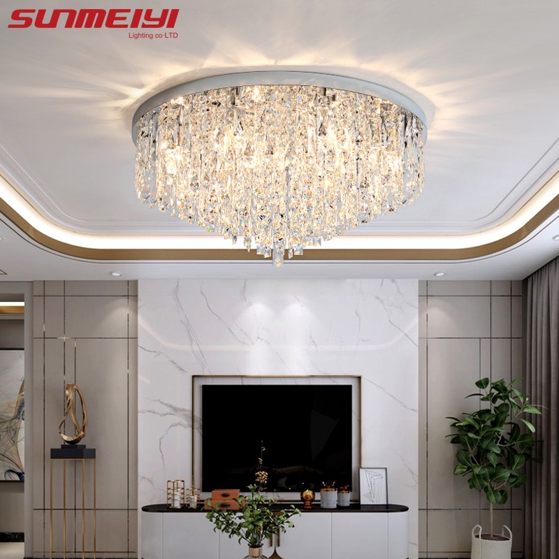 SUMEIYI Modern Light Luxury Gold K9 Crystal LED Lamp Bedroom Living Room Kitchen Decorative Ceiling Crystal Lamp led lights 3 Years Warranty