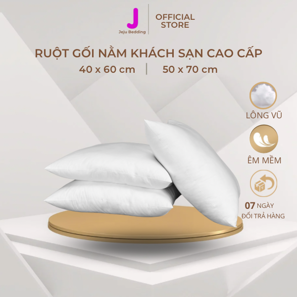 Ruột gối nằm, gối ôm lông vũ cao cấp jeju – hàng chuẩn hotel 5 sao!