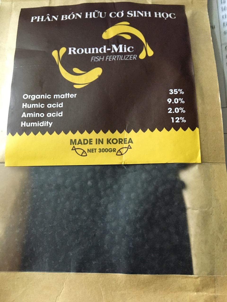 Phân cá hữu cơ sinh học round-mic Hàn quốc gói 300gr