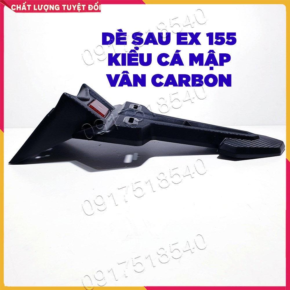Đuôi dè sau gắn exciter 155 Kiểu Cá Mập Vân Cacbon