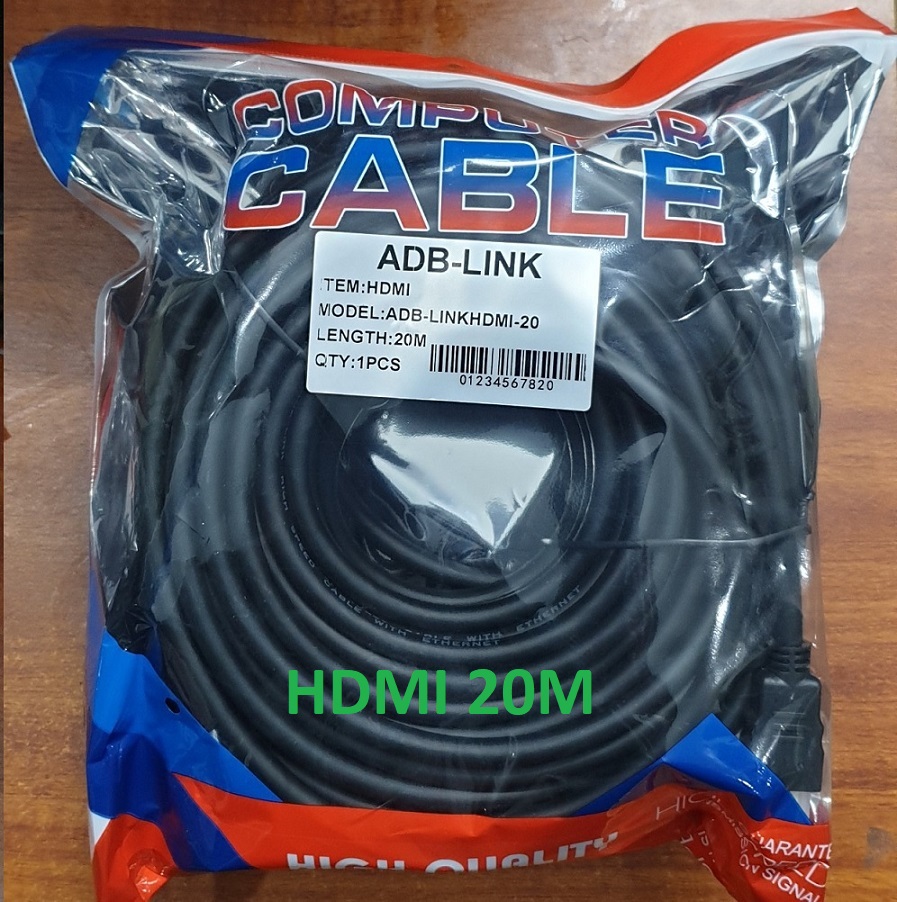 Cáp hdmi 20m adblink full hd dây tròn màu đen
