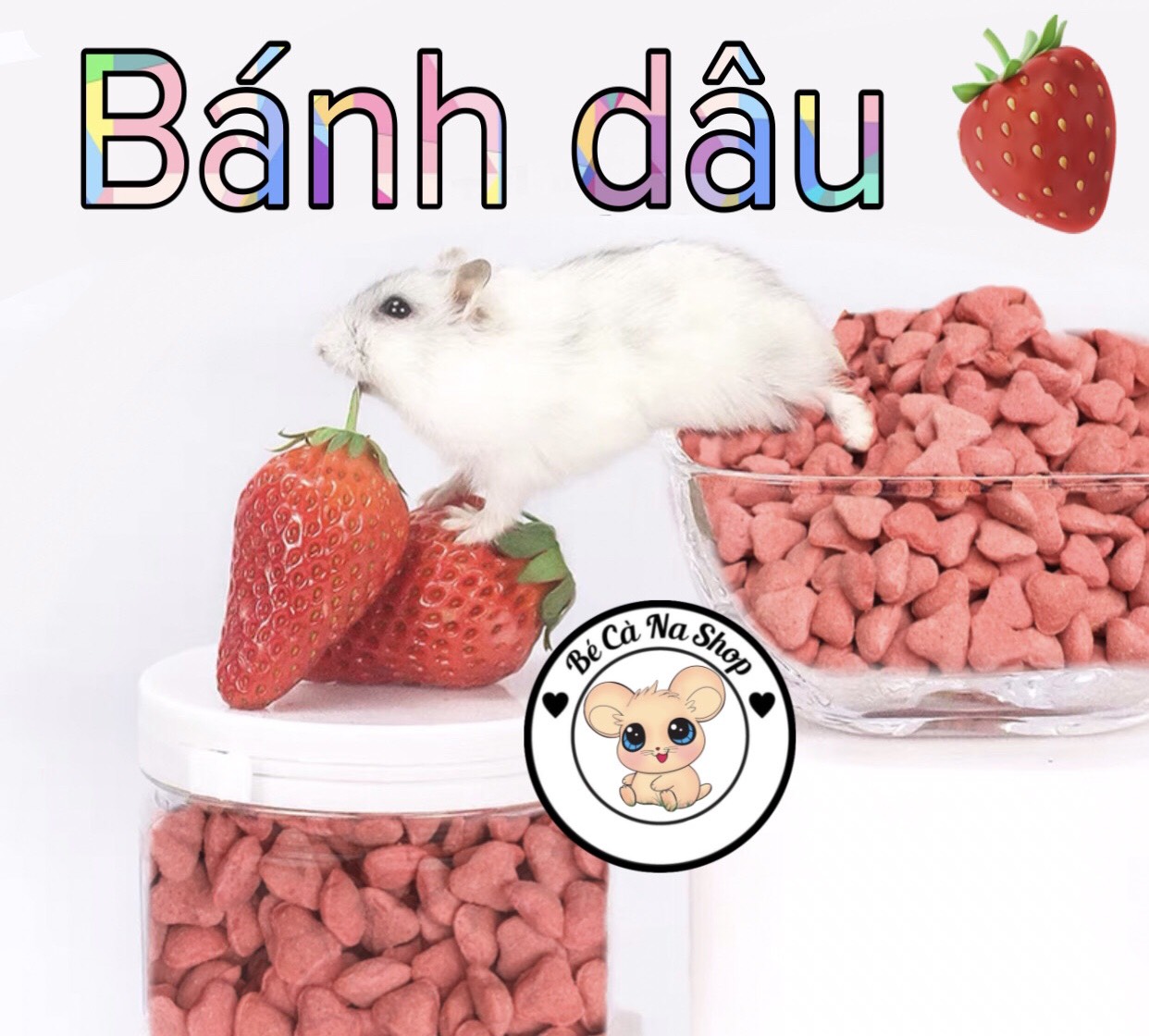 Bánh dâu(bé cà na) thức ăn mài răng cho hamster thỏ bọ sóc chinchilla ...