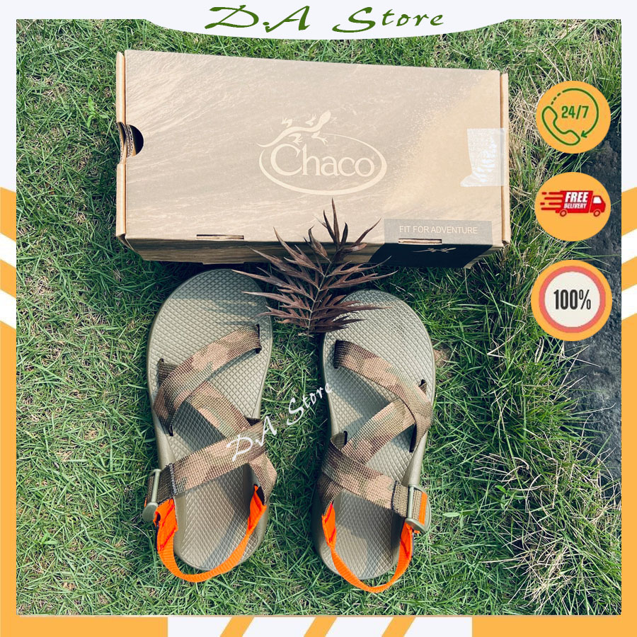 Giày dép sandal Chaco mẫu RẰN RI QUAI CAM đế QUẾ thơm xăng đan nam nữ, full size 38-43 - 4
