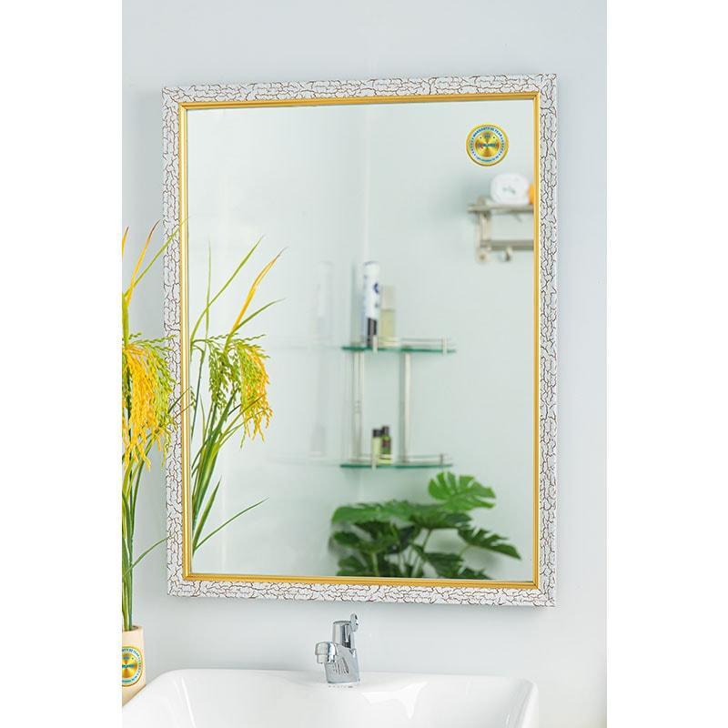 [HCM]Gương soi KIBATH khung màu trắng vân sọc bảng 3 phân