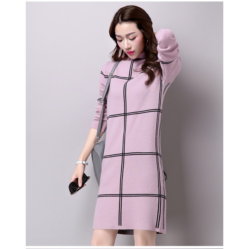 Đầm len kẻ chất siêu đẹp