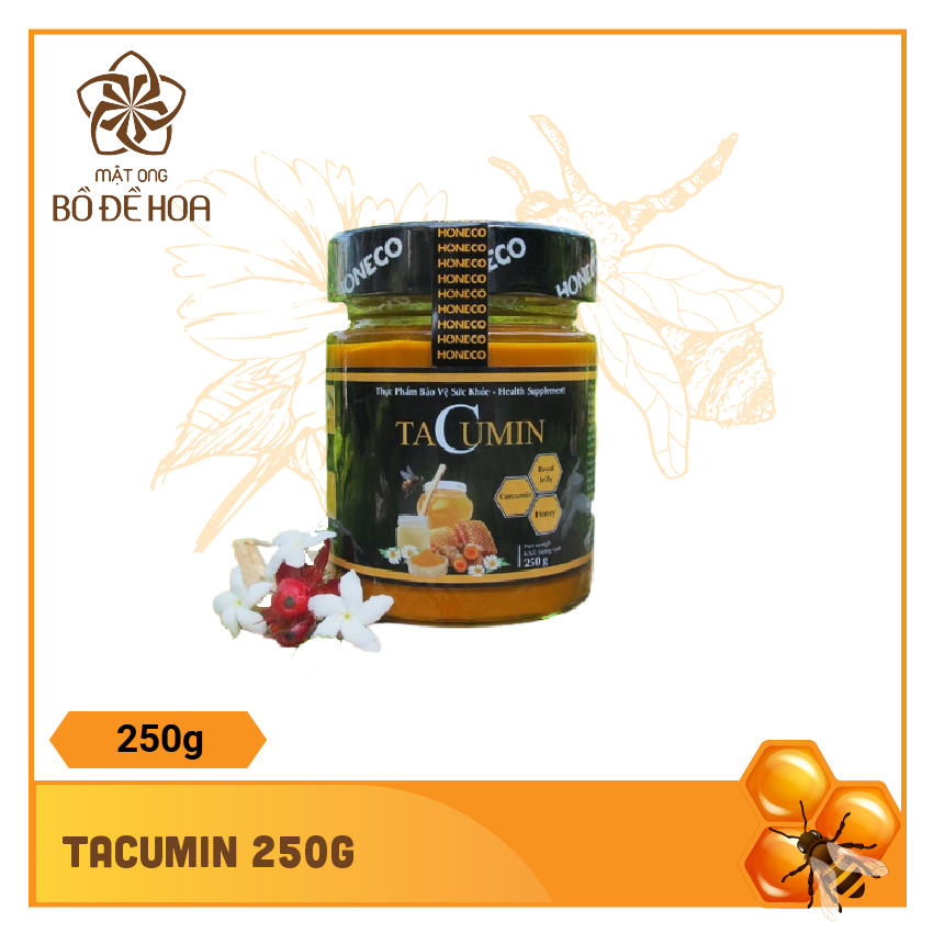 Tacumin 250g - mật ong nguyên chất, tinh chất nghệ và sữa ong chúa
