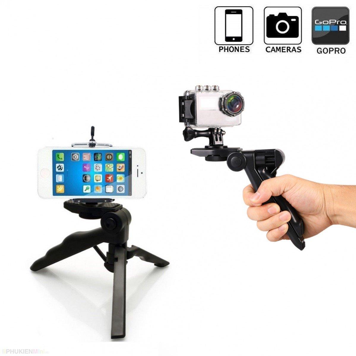 Tripod giá đỡ 3 chân mini đa năng hỗ trợ tay cầm để bàn cho điện thoại gậy chụp hình cầm tay du lịch