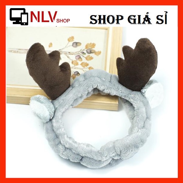 [HCM]Băng Đô 3D Tuần Lộc - Hươu Nai Dày Mềm Mịn Cao Cấp ( Màu Xám )