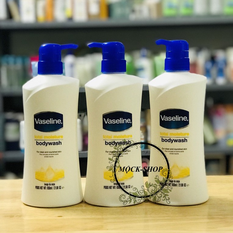 Sữa tắm dưỡng ẩm vaseline total moisture body wash 650ml chính hãng