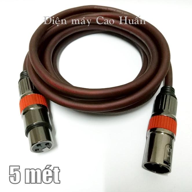 Dây micro, dây mic thu âm jack canon 2 đầu kết nối mixer, sound card 5m