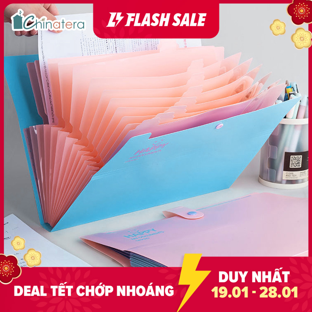 Túi đựng tài liệu 12 ngăn nhỏ gọn phù hợp cho văn phòng làm việc [Chinatera] - INTL