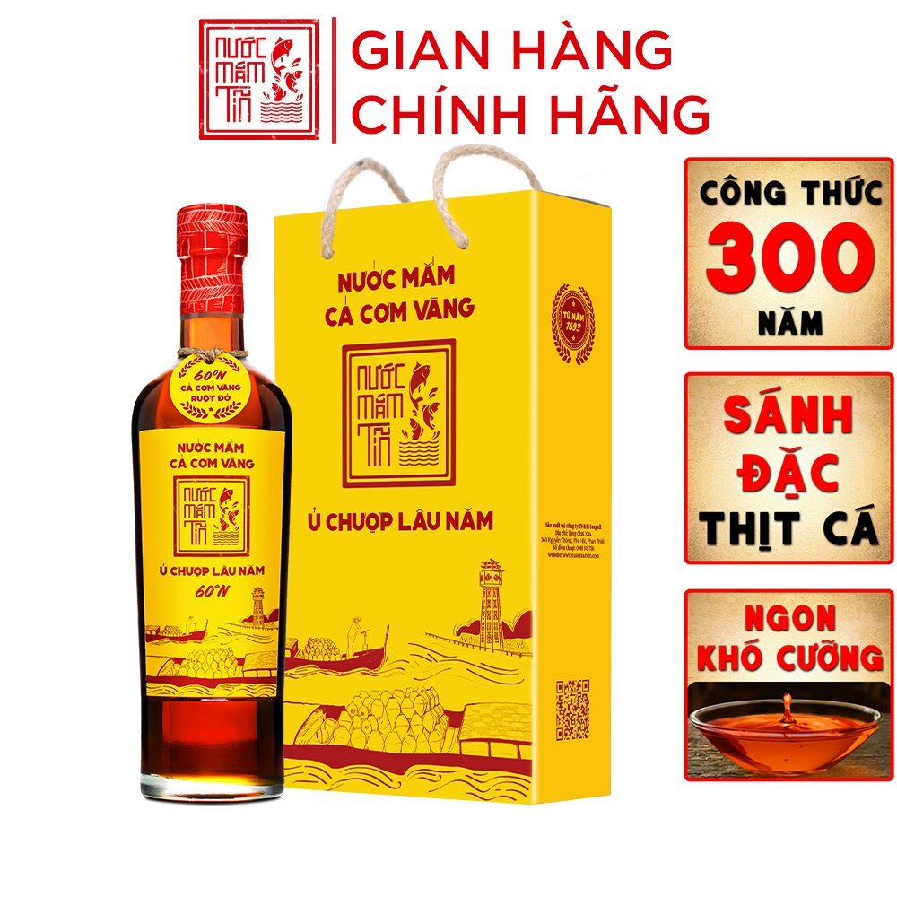 Nước mắm tĩn cá cơm vàng ruột đỏ độ đạm 60n chai thuỷ tinh 500ml nước mắm truyền thống sạch