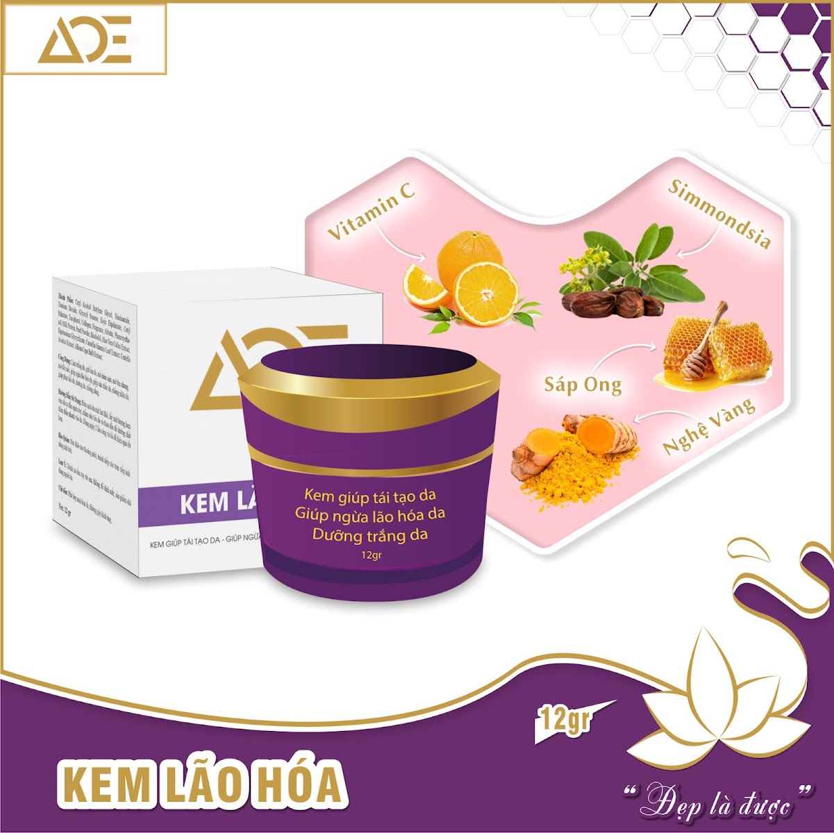 [HCM] Kem (12g) dưỡng trắng da mặt ,chống lão hóa giúp làn da căng mịn (MUA 3 TẶNG 1 trắng da )