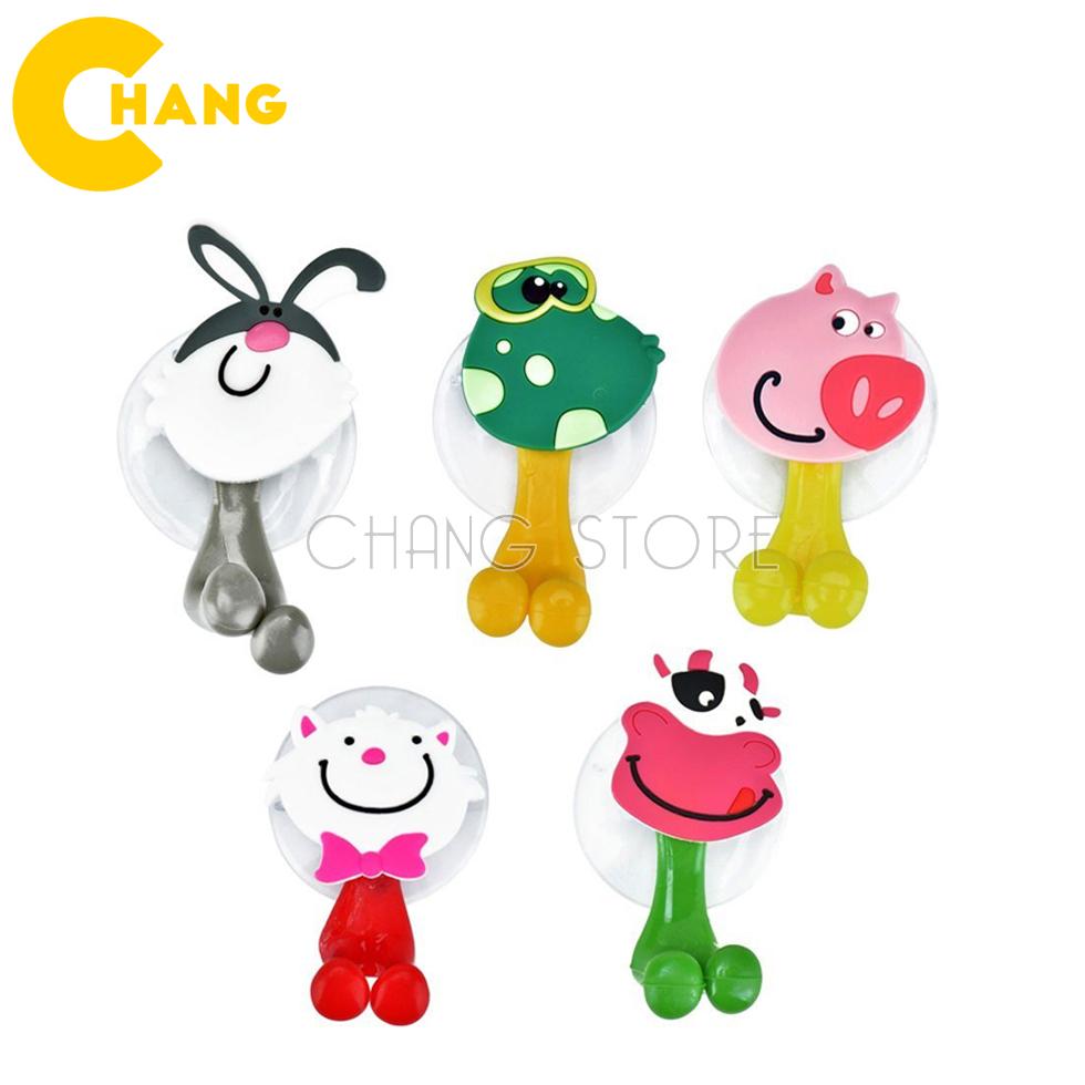 [Combo ] 5 Móc Hít Tường Treo Bàn Chải Hình Thú  Chân Hút Siêu Dính