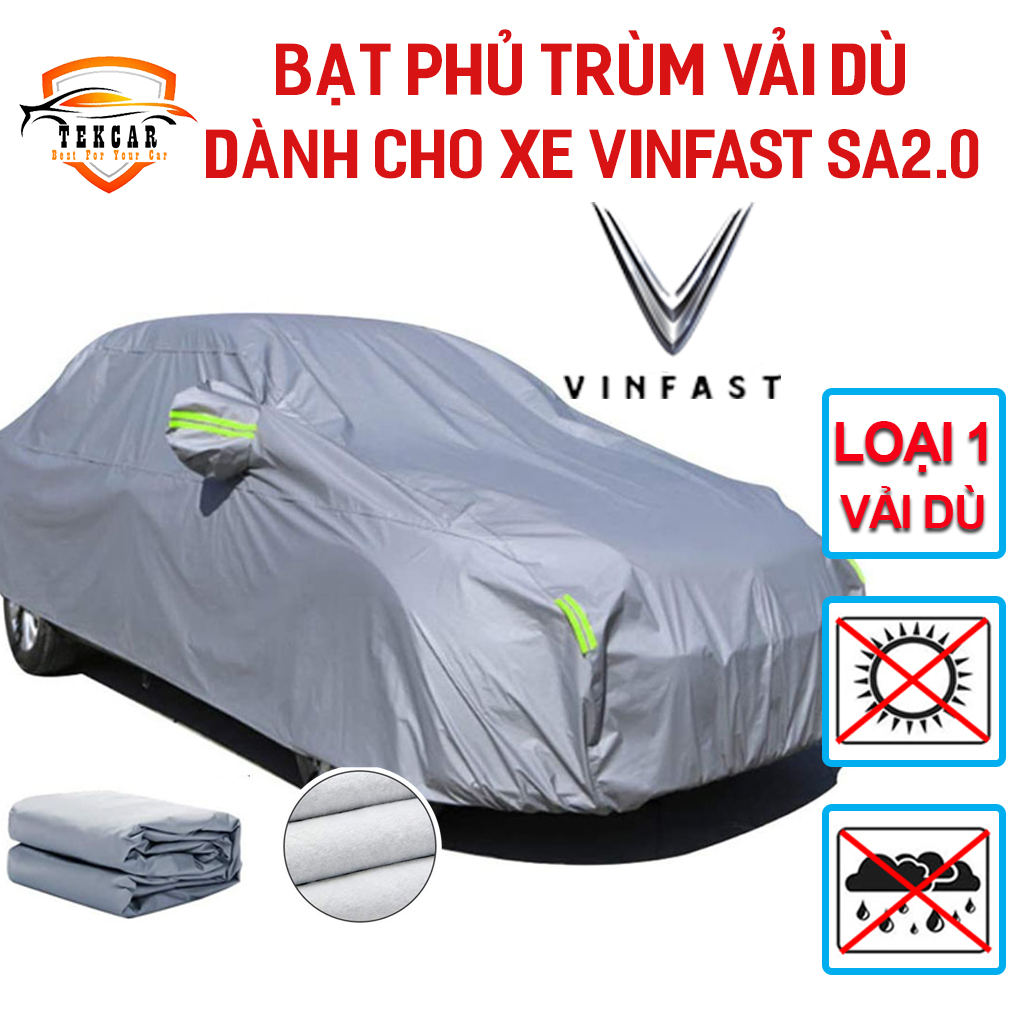 [VINFAST LUX SA2.0] Bạt vải dù oxford bảo vệ xe ô tô VinFast phủ trùm kín cao cấp , áo trùm xe 7 chỗ chống nắng, mưa , áo trùm, bạt phủ xe oto chỗ chống nắng, chống nóng, chống xước, chống mưa ngoài trời, bề mặt ngoài mịn bóng